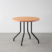 THE CAFE TABLE / 無垢 レッドオーク　Black Steel 4本脚 × ラウンド φ61 - 80