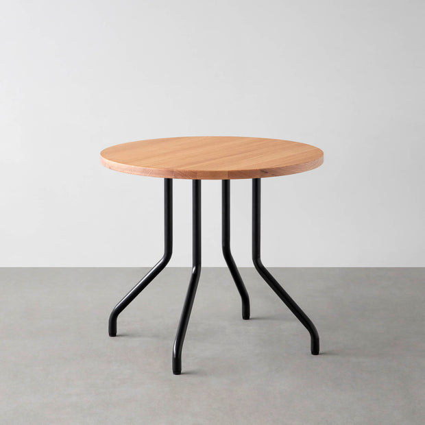 THE CAFE TABLE / 無垢 レッドオーク　Black Steel 4本脚 × ラウンド φ61 - 80