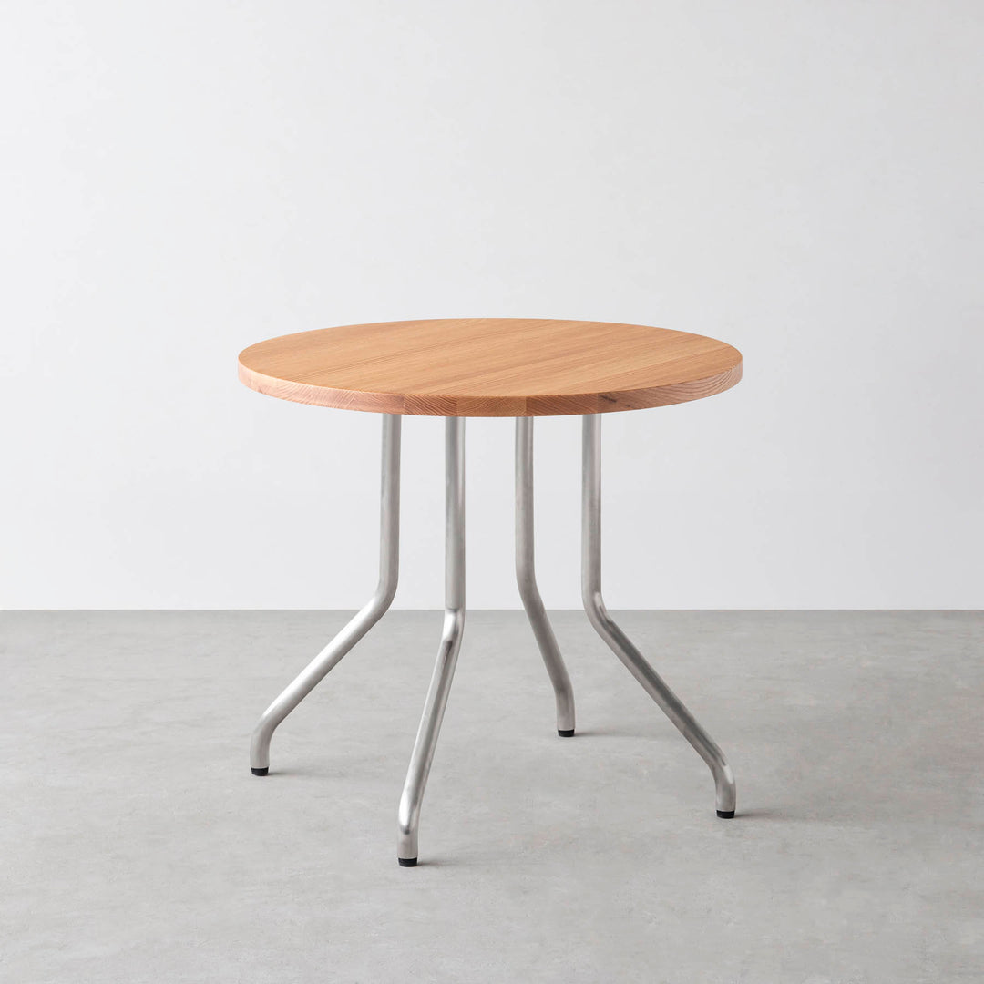 THE CAFE TABLE / 無垢 レッドオーク Stainless 4本脚 × ラウンド φ61