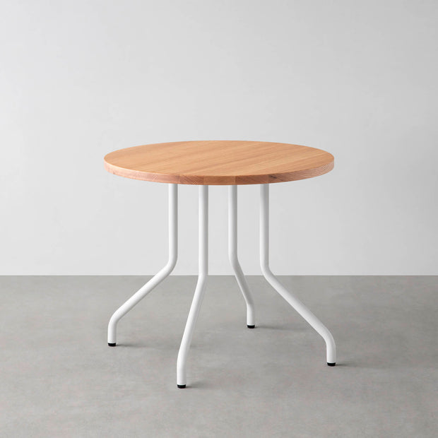 THE CAFE TABLE / 無垢 レッドオーク　White Steel 4本脚 × ラウンド φ61 - 80