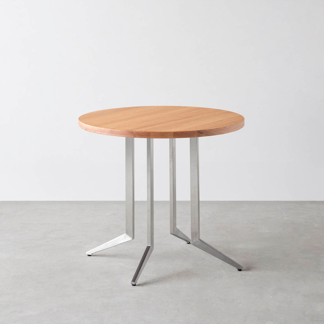 THE CAFE TABLE / 無垢 レッドオーク Stainless 4本脚 × ラウンド φ61