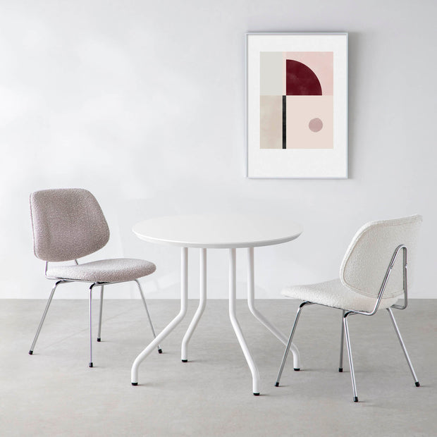 THE CAFE TABLE / FENIX NTM 全9色　White Steel 4本脚 × ラウンド φ61 - 80