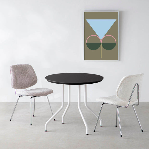 THE CAFE TABLE / FENIX NTM 全9色　White Steel 4本脚 × ラウンド φ61 - 80
