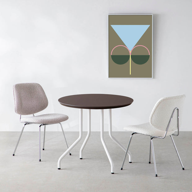 THE CAFE TABLE / FENIX NTM 全9色　White Steel 4本脚 × ラウンド φ61 - 80