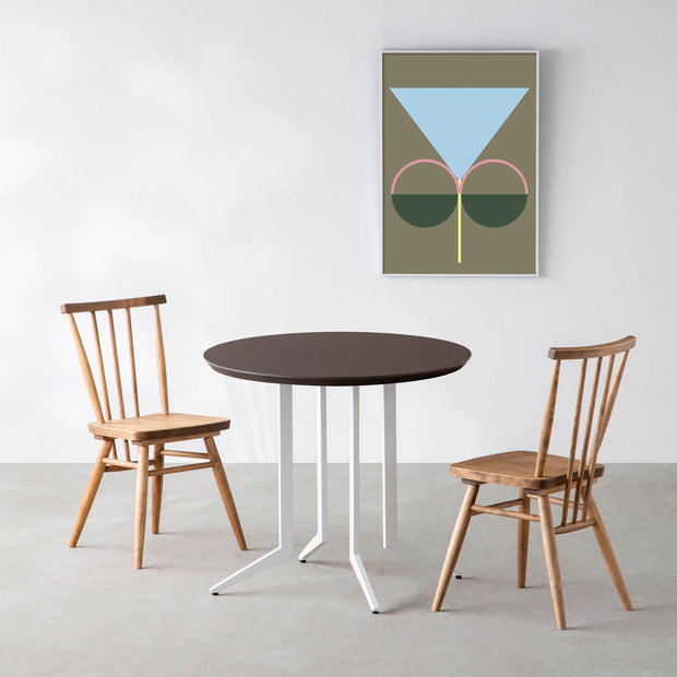 THE CAFE TABLE / FENIX NTM 全9色　White Steel 4本脚 × ラウンド φ61 - 80