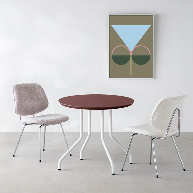 THE CAFE TABLE / FENIX NTM 全9色　White Steel 4本脚 × ラウンド φ61 - 80