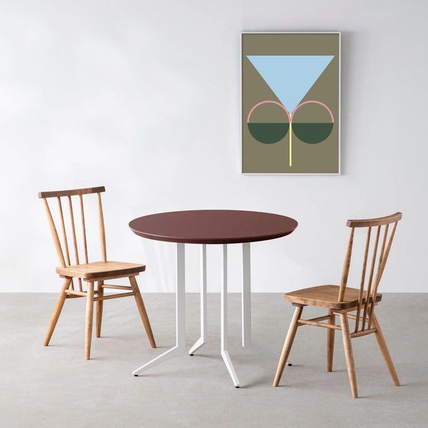 THE CAFE TABLE / FENIX NTM 全9色　White Steel 4本脚 × ラウンド φ61 - 80
