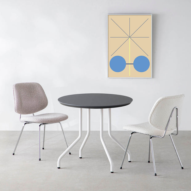 THE CAFE TABLE / FENIX NTM 全9色　White Steel 4本脚 × ラウンド φ61 - 80
