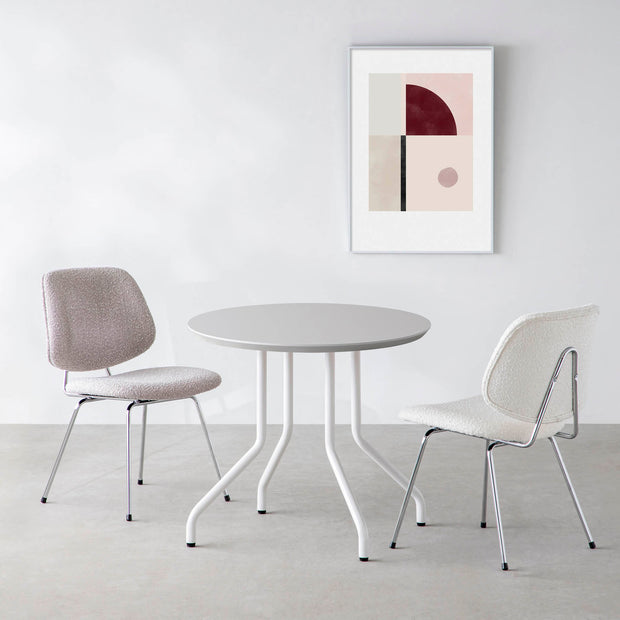 THE CAFE TABLE / FENIX NTM 全9色　White Steel 4本脚 × ラウンド φ61 - 80