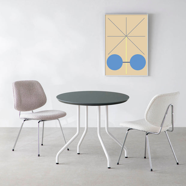 THE CAFE TABLE / FENIX NTM 全9色　White Steel 4本脚 × ラウンド φ61 - 80