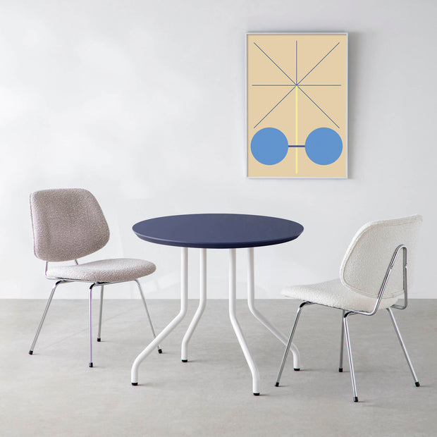 THE CAFE TABLE / FENIX NTM 全9色　White Steel 4本脚 × ラウンド φ61 - 80