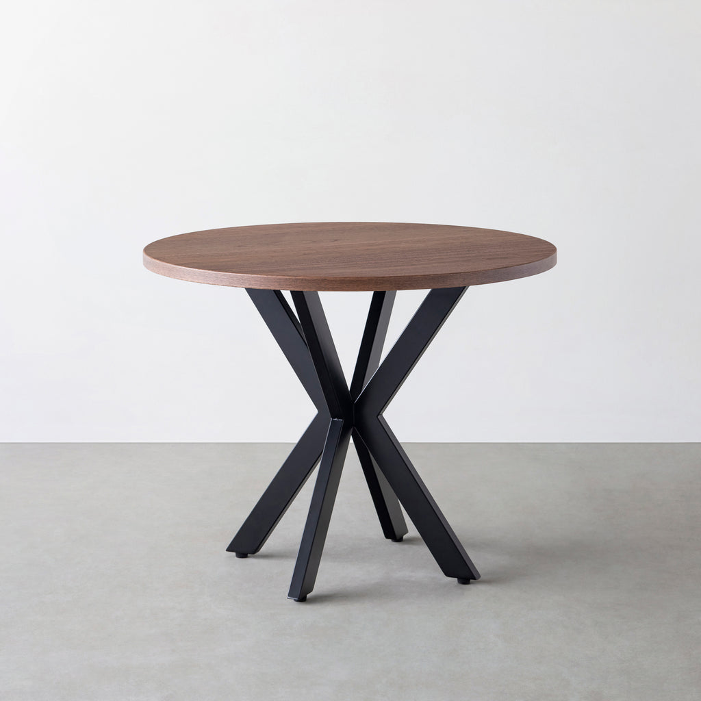 THE CAFE TABLE / ウォルナット Black Steel カフェX × ラウンド φ81