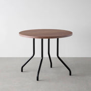 THE CAFE TABLE / ウォルナット　Black Steel 4本脚 × ラウンド φ81 - 90