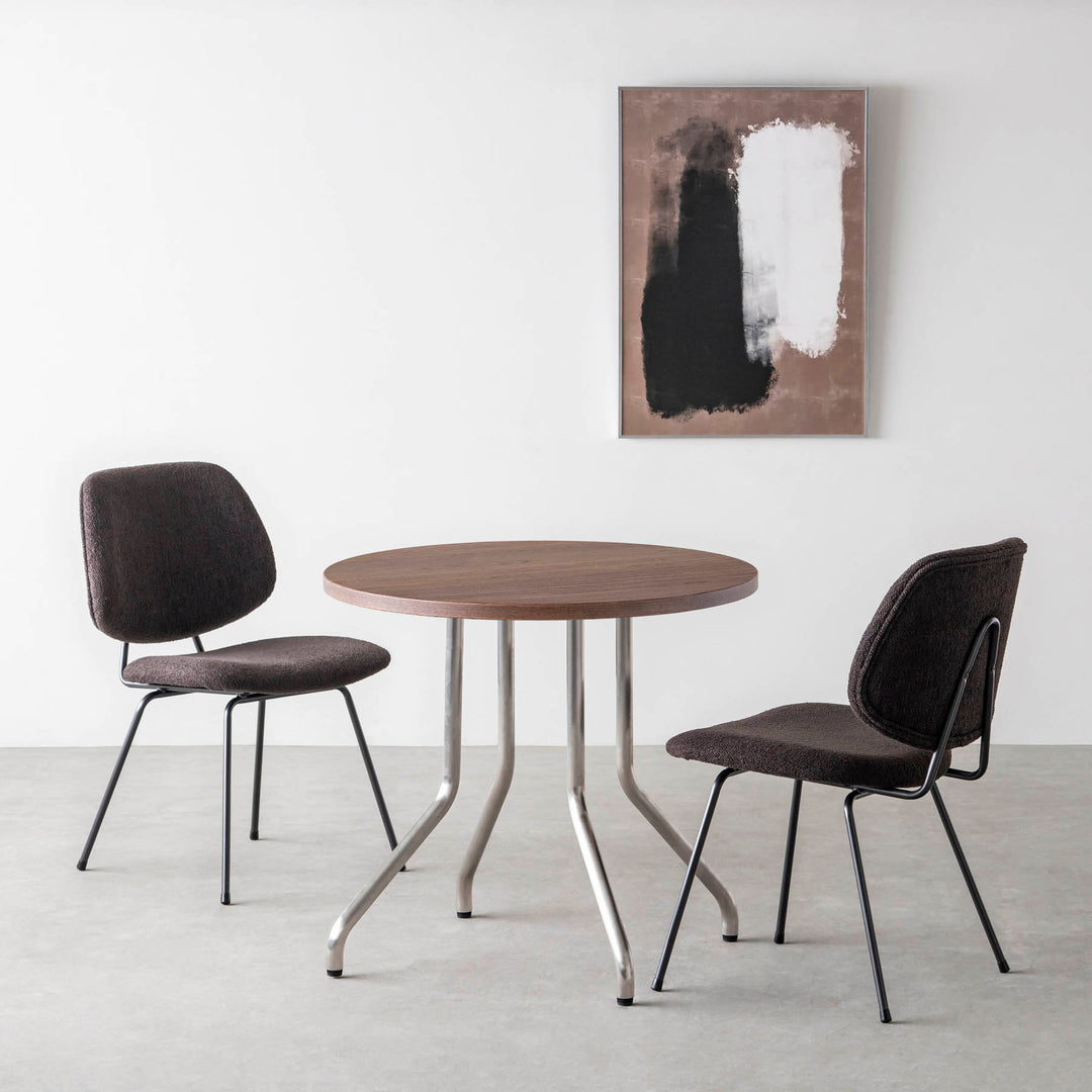 THE CAFE TABLE / ウォルナット Stainless 4本脚 × ラウンド φ61 - 80