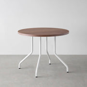 THE CAFE TABLE / ウォルナット　White Steel 4本脚 × ラウンド φ81 - 90