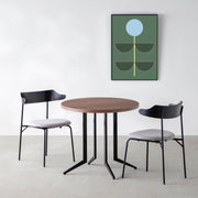 THE CAFE TABLE / ウォルナット　Black Steel 4本脚 × ラウンド φ61 - 80