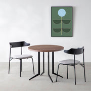 THE CAFE TABLE / ウォルナット　Black Steel 4本脚 × ラウンド φ81 - 90