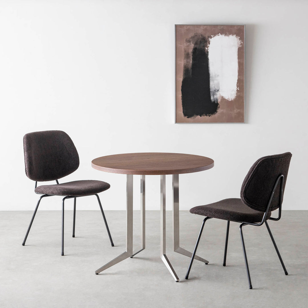 THE CAFE TABLE / ウォルナット Stainless 4本脚 × ラウンド φ61 - 80