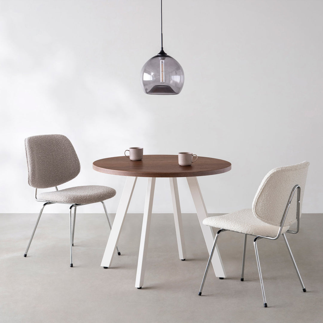 THE CAFE TABLE / ウォルナット White Steel 4本脚 × ラウンド φ81