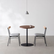 THE CAFE TABLE / ウォルナット　Black Steel 1本脚 × ラウンド φ50 - 60