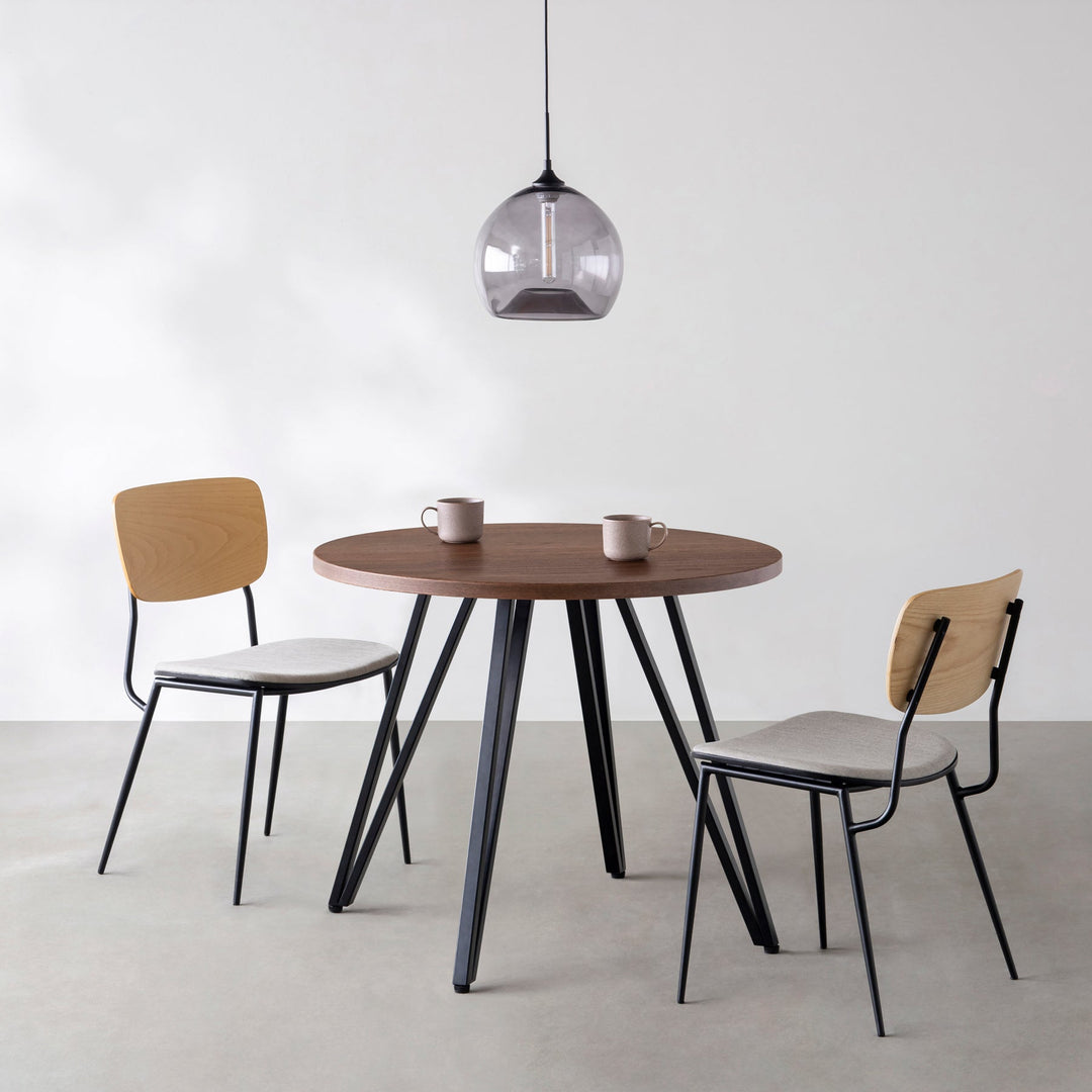 KANADEMONO/THE CAFE TABLE/4本脚 φ81 - 90 THE CAFE TABLE / ウォルナット Black Steel 4本脚 × ラウンド φ81