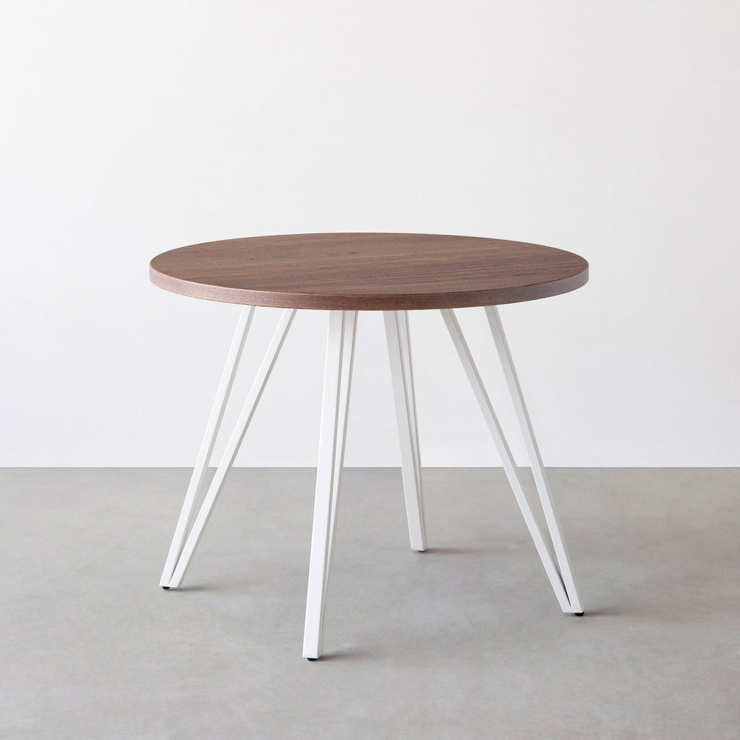 KANADEMONO 丸テーブル THE CAFE TABLE THE CAFE TABLE / ウォルナット White Steel 4本脚 × ラウンド φ81