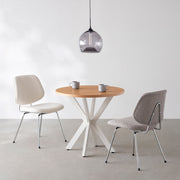 THE CAFE TABLE / ホワイトオーク　White Steel カフェX × ラウンド φ71 - 80