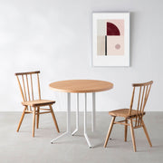 THE CAFE TABLE / ホワイトオーク　White Steel 4本脚 × ラウンド φ61 - 80