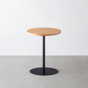 THE CAFE TABLE / ホワイトオーク　Black Steel 1本脚 × ラウンド φ50 - 60