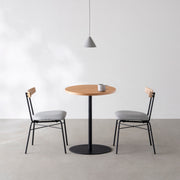 THE CAFE TABLE / ホワイトオーク　Black Steel 1本脚 × ラウンド φ50 - 60