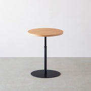 THE CAFE TABLE / ホワイトオーク　Black Steel 1本脚 × ラウンド φ50 - 60