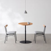 THE CAFE TABLE / ホワイトオーク　Black Steel 1本脚 × ラウンド φ50 - 60