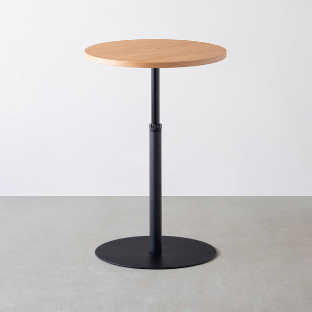 THE CAFE TABLE / ホワイトオーク　Black Steel 1本脚 × ラウンド φ61 - 70