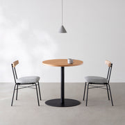 THE CAFE TABLE / ホワイトオーク　Black Steel 1本脚 × ラウンド φ61 - 70