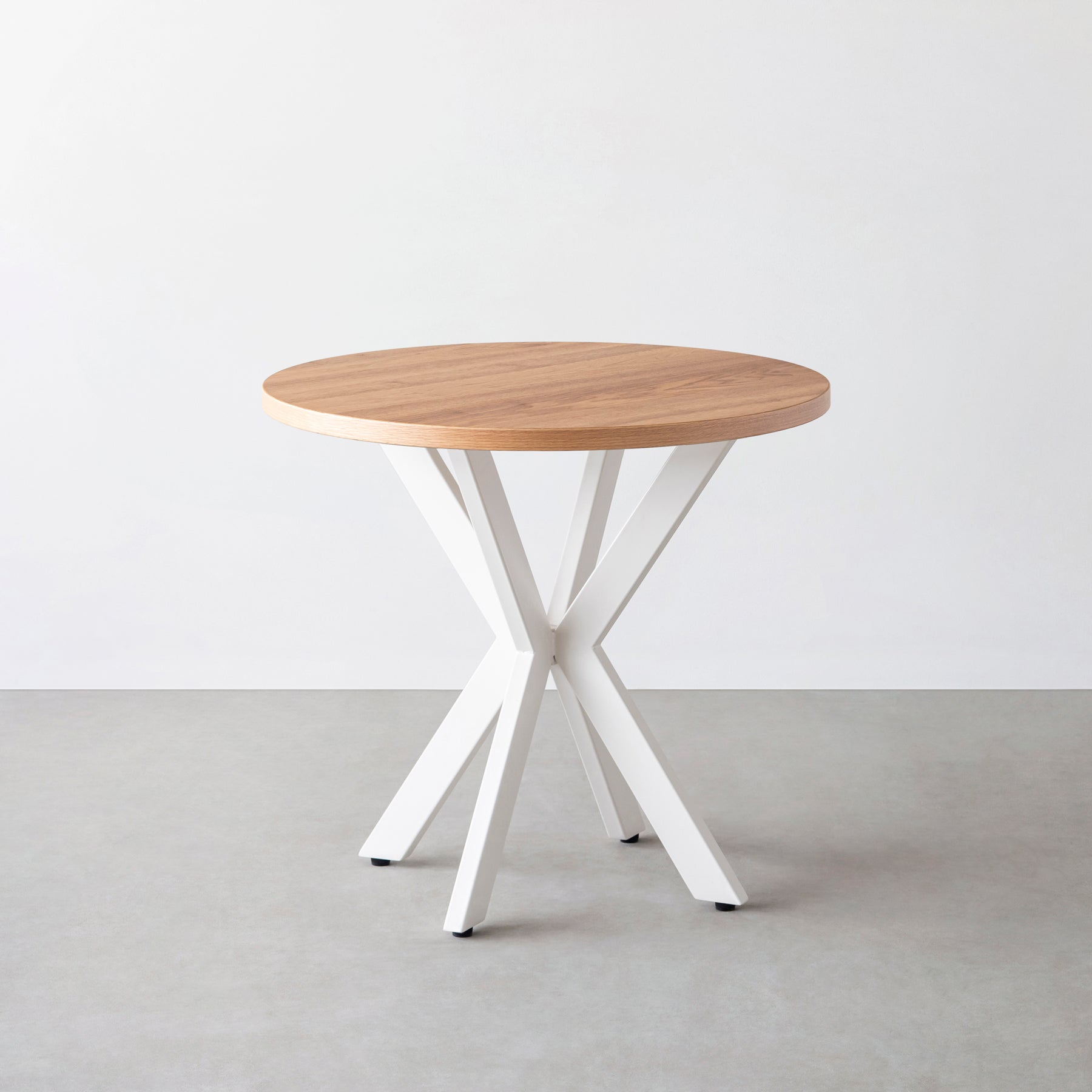 THE CAFE TABLE / くるみ White Steel カフェX × ラウンド φ71 - 80
