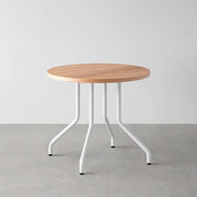 THE CAFE TABLE / くるみ　White Steel 4本脚 × ラウンド φ61 - 80