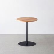 THE CAFE TABLE / くるみ　Black Steel 1本脚 × ラウンド φ50 - 60