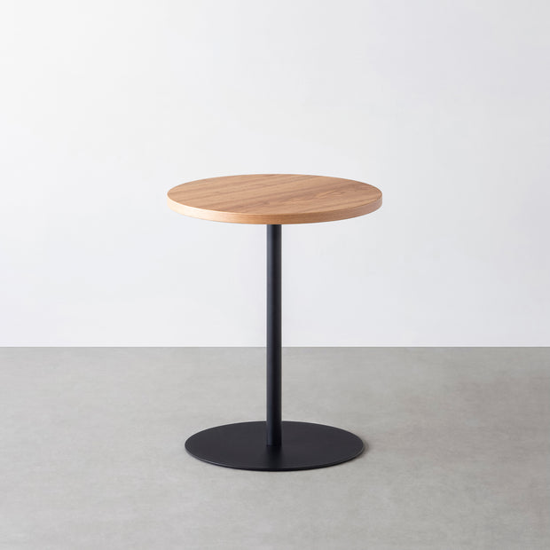 THE CAFE TABLE / くるみ　Black Steel 1本脚 × ラウンド φ50 - 60