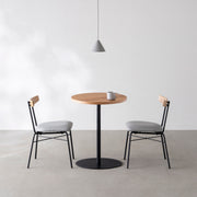 THE CAFE TABLE / くるみ　Black Steel 1本脚 × ラウンド φ50 - 60