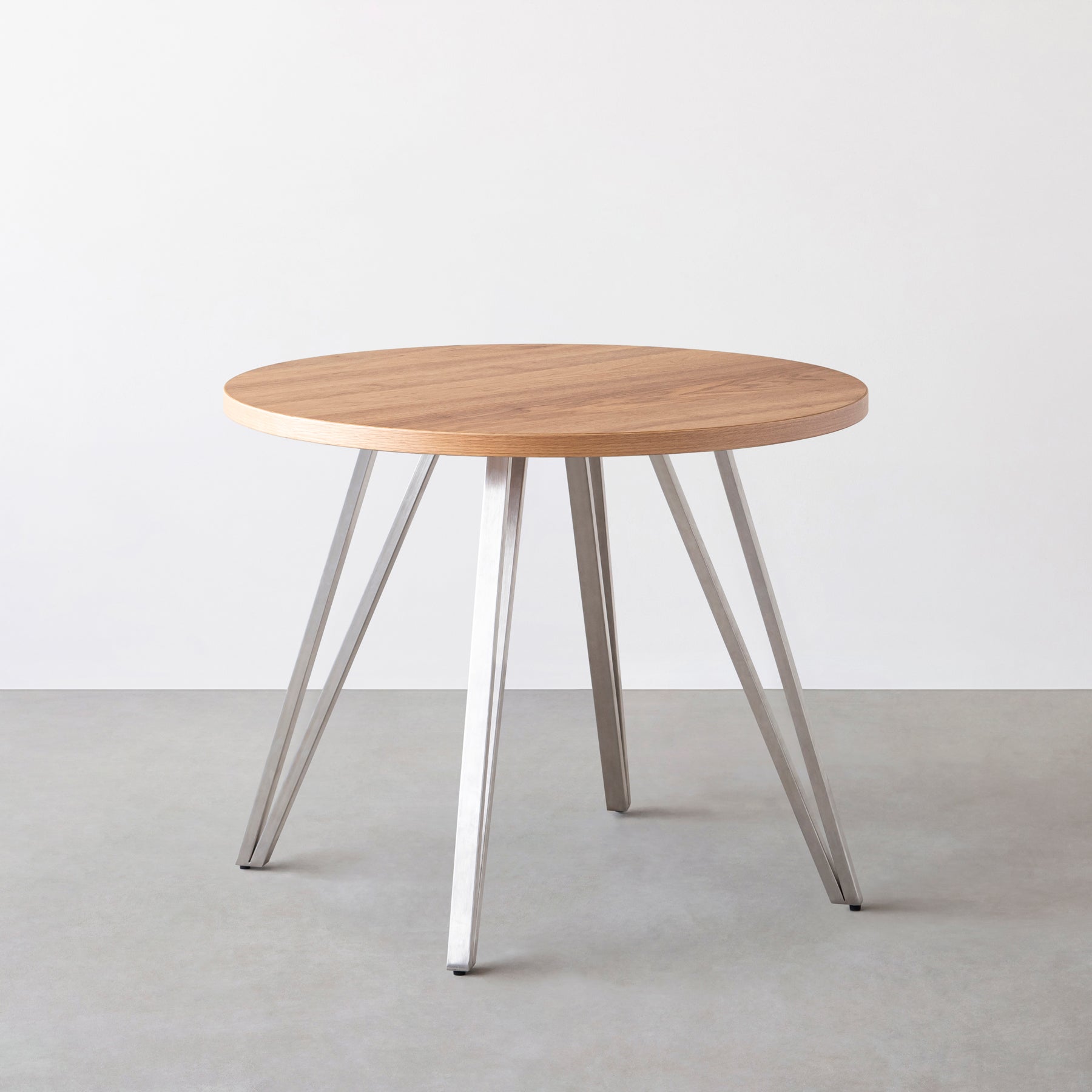 THE CAFE TABLE / くるみ Stainless 4本脚 × ラウンド φ81 - 90