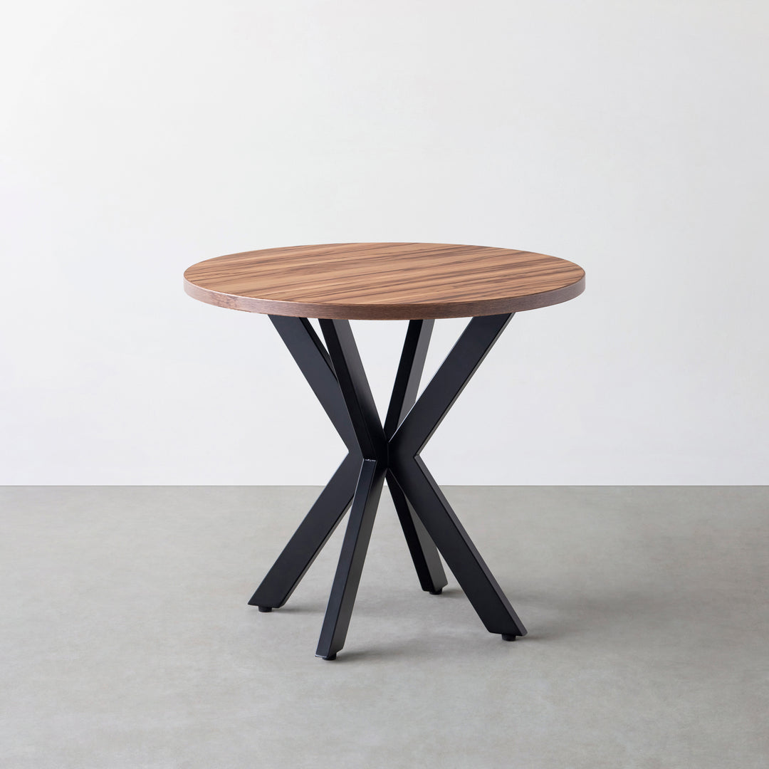 THE CAFE TABLE / サテンウォルナット Black Steel カフェX × ラウンド