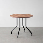 THE CAFE TABLE / サテンウォルナット　Black Steel 4本脚 × ラウンド φ61 - 80
