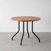 THE CAFE TABLE / サテンウォルナット　Black Steel 4本脚 × ラウンド φ81 - 90
