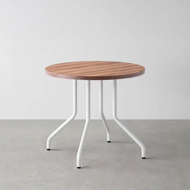 THE CAFE TABLE / サテンウォルナット　White Steel 4本脚 × ラウンド φ61 - 80
