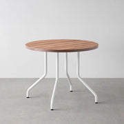 THE CAFE TABLE / サテンウォルナット　White Steel 4本脚 × ラウンド φ81 - 90