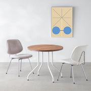 THE CAFE TABLE / サテンウォルナット　White Steel 4本脚 × ラウンド φ61 - 80