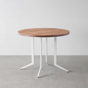 THE CAFE TABLE / サテンウォルナット　White Steel 4本脚 × ラウンド φ81 - 90