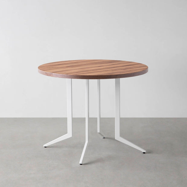 THE CAFE TABLE / サテンウォルナット　White Steel 4本脚 × ラウンド φ81 - 90
