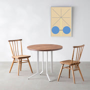 THE CAFE TABLE / サテンウォルナット　White Steel 4本脚 × ラウンド φ61 - 80