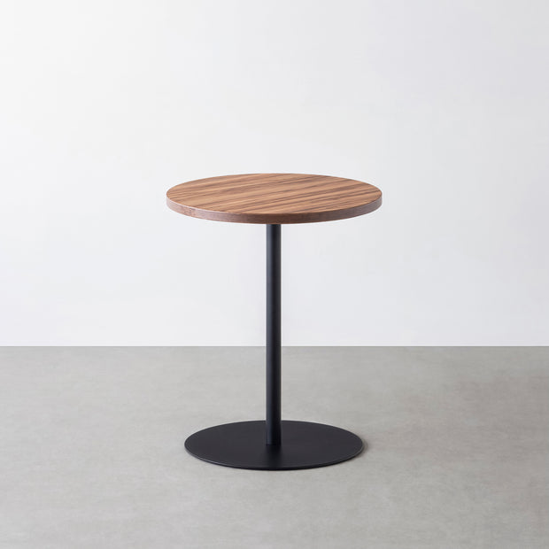 THE CAFE TABLE / サテンウォルナット　Black Steel 1本脚 × ラウンド φ50 - 60
